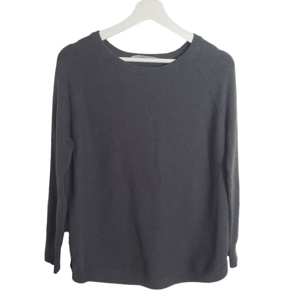 Athleta Sweater Womens Small S Gray Scoop Hem‎ Cozy Athleisure Sporty